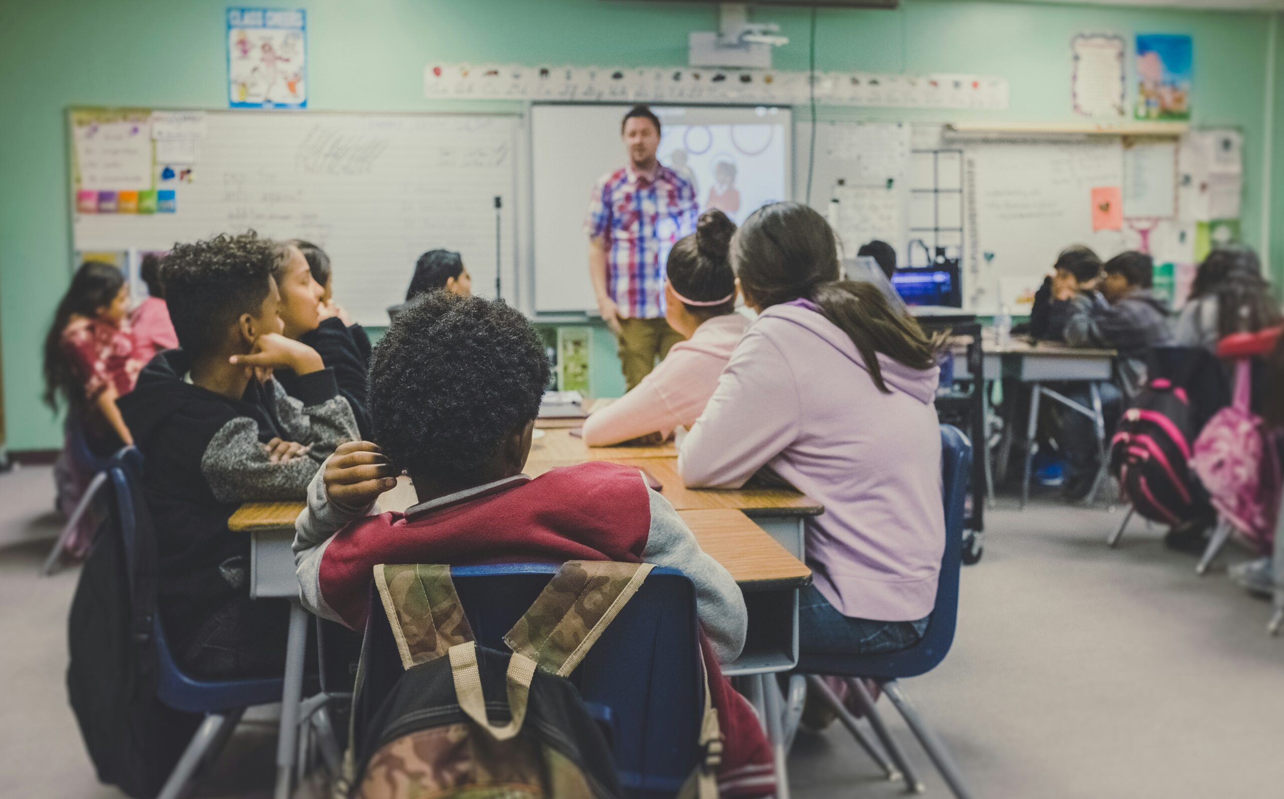 A teacher teaching a class